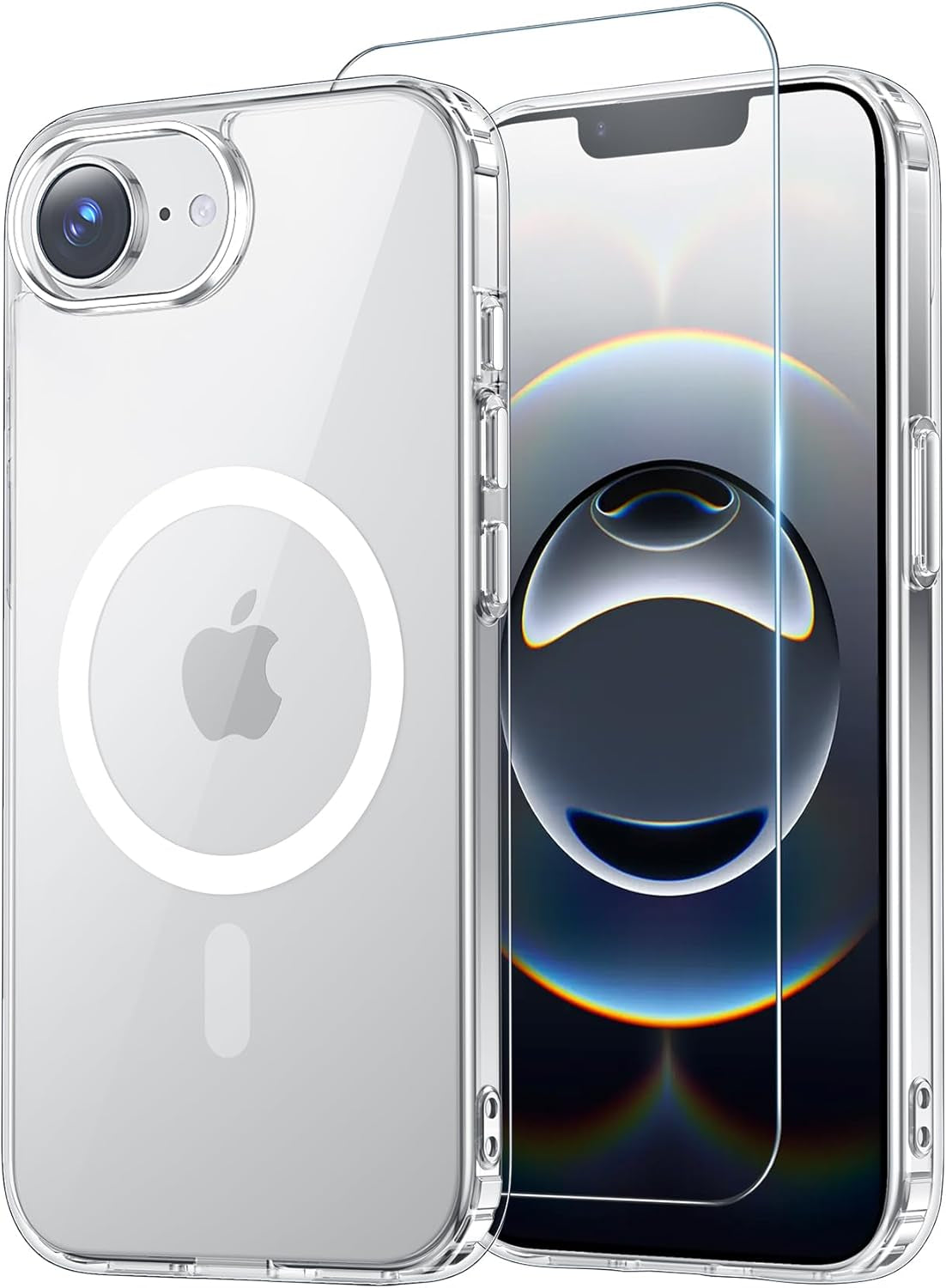 Temdan for Iphone 17 Pro Max Case Clear with Screen Protector, Compatible with Magsafe, Anti-Yellowing, Military-Grade Protection, Shockproof Slim Magnetic Phone Case Cover, Transparent