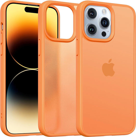 Alphex Colored Transluscent for Iphone 14 Pro Case, Sleek Cute Retro Design, German Quality Standard Certified, 12FT Military-Grade Protection, Slim Matte Hard Back Case 6.1-Inch, Orange  Alphex   