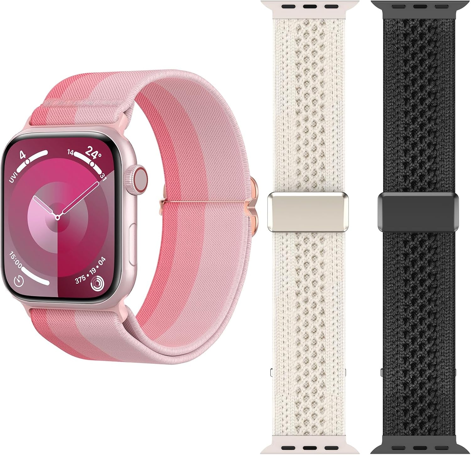 Delidigi Bands Compatible for Apple Watch Band Women 38Mm 40Mm 41Mm,2024 Newest Design Nylon Adjustable Solo Loop Strap for Iwatch Series 9 8 7 6 SE 5 4 3 2 1