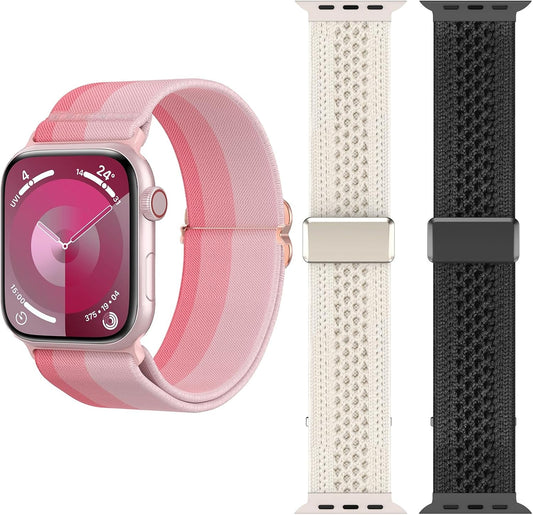 Delidigi Bands Compatible for Apple Watch Band Women 38Mm 40Mm 41Mm,2024 Newest Design Nylon Adjustable Solo Loop Strap for Iwatch Series 9 8 7 6 SE 5 4 3 2 1