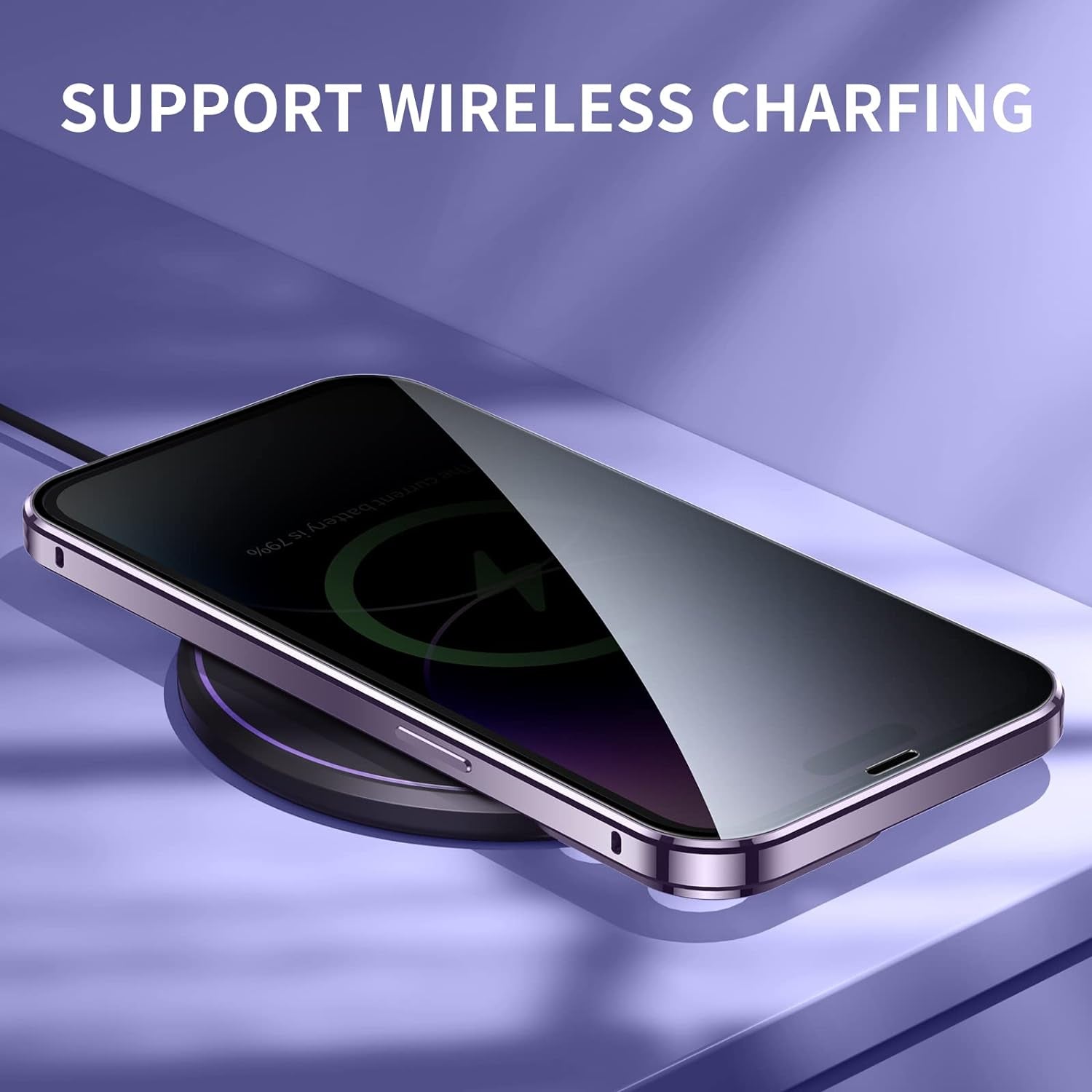 Jonwelsy anti Peeping Case for Iphone 14 Pro (6.1"), 360 Degree Front and Back Privacy Tempered Glass Cover, anti SPY Screen, anti Peep Magnetic Adsorption Metal Bumper for Iphone 14 Pro (Silver)  Jonwelsy   