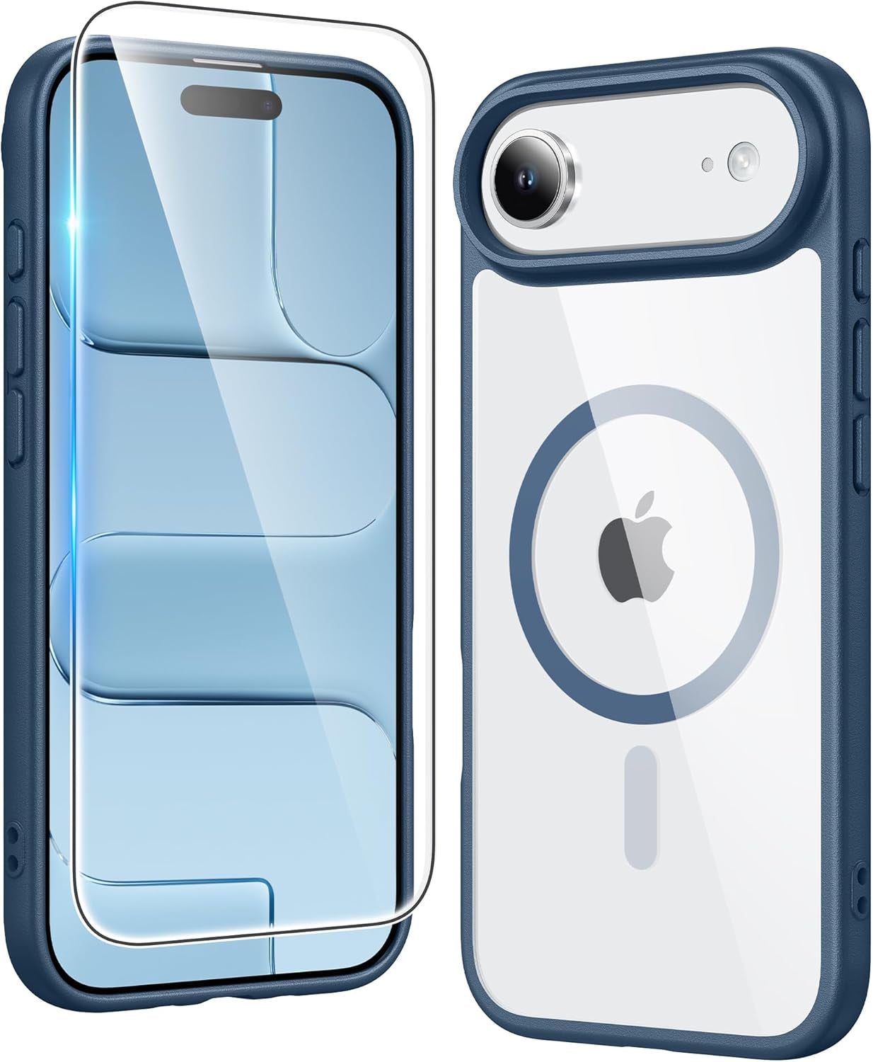 FNTCASE for Iphone 17 Pro-Max Case: Clear Magnetic Phone Cases with Screen Protector Compatible with Magsafe Slim anti Yellowing Rugged Shockproof Protective Transparent Cell Cover (A-Clear)