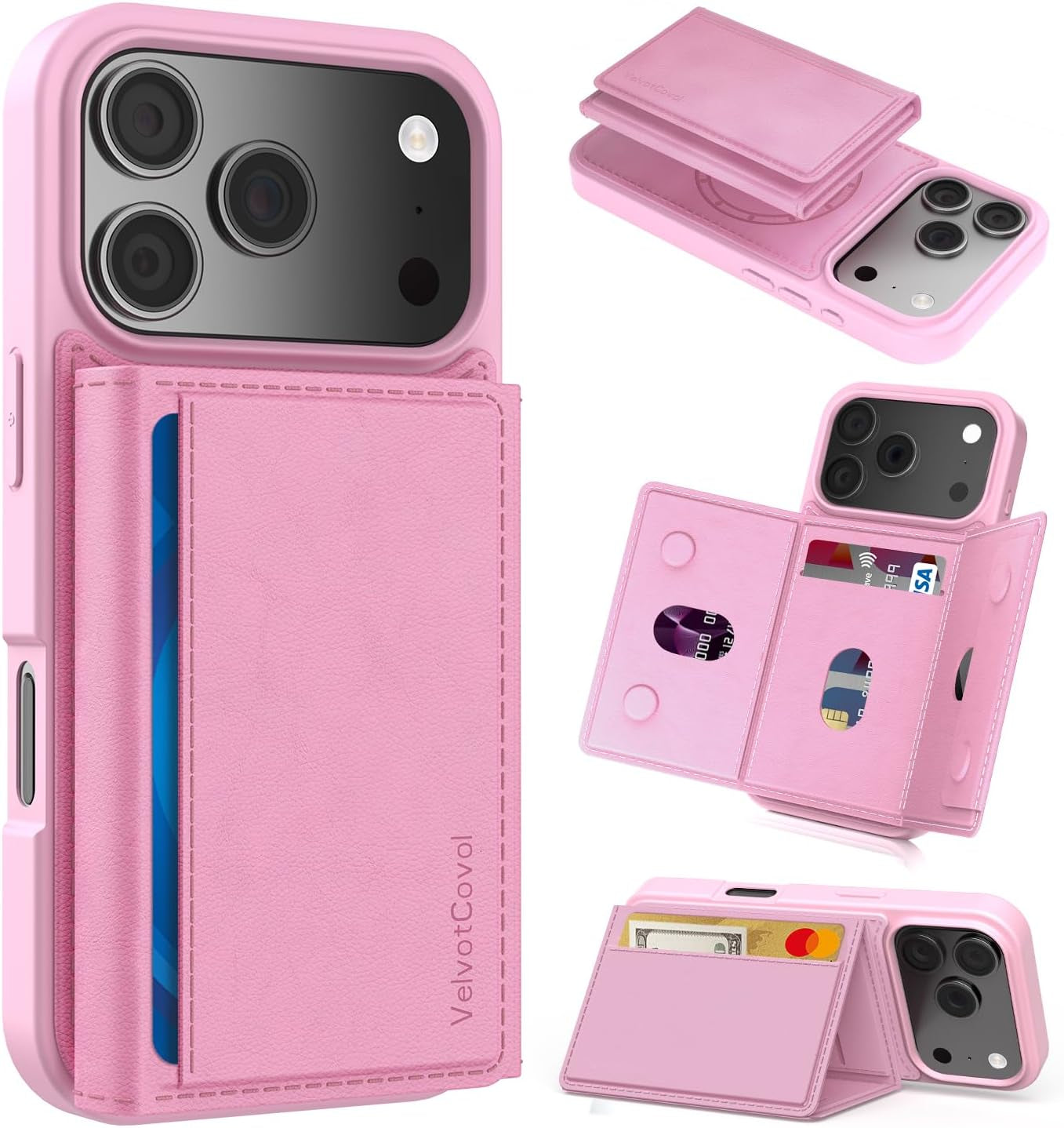 Designed for Iphone 17 Pro Max Case Wallet with Card Holder, [Magnetic Clasp Cover] [RFID Blocking Leather Protection] Shockproof Women Men Cases 6.9 Inch for Apple 17 Pro Max, Black