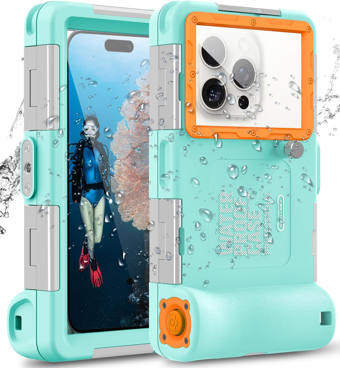 Ezanmull Professional Snorkeling Diving Waterproof Phone Case for Iphone 15/14/13/12/11 Pro Max/Xr/Xs/X/Galaxy S24/S23/S22/S21 plus Ultra, Underwater 50Ft/15M Photo & Video Protective (A/Black)