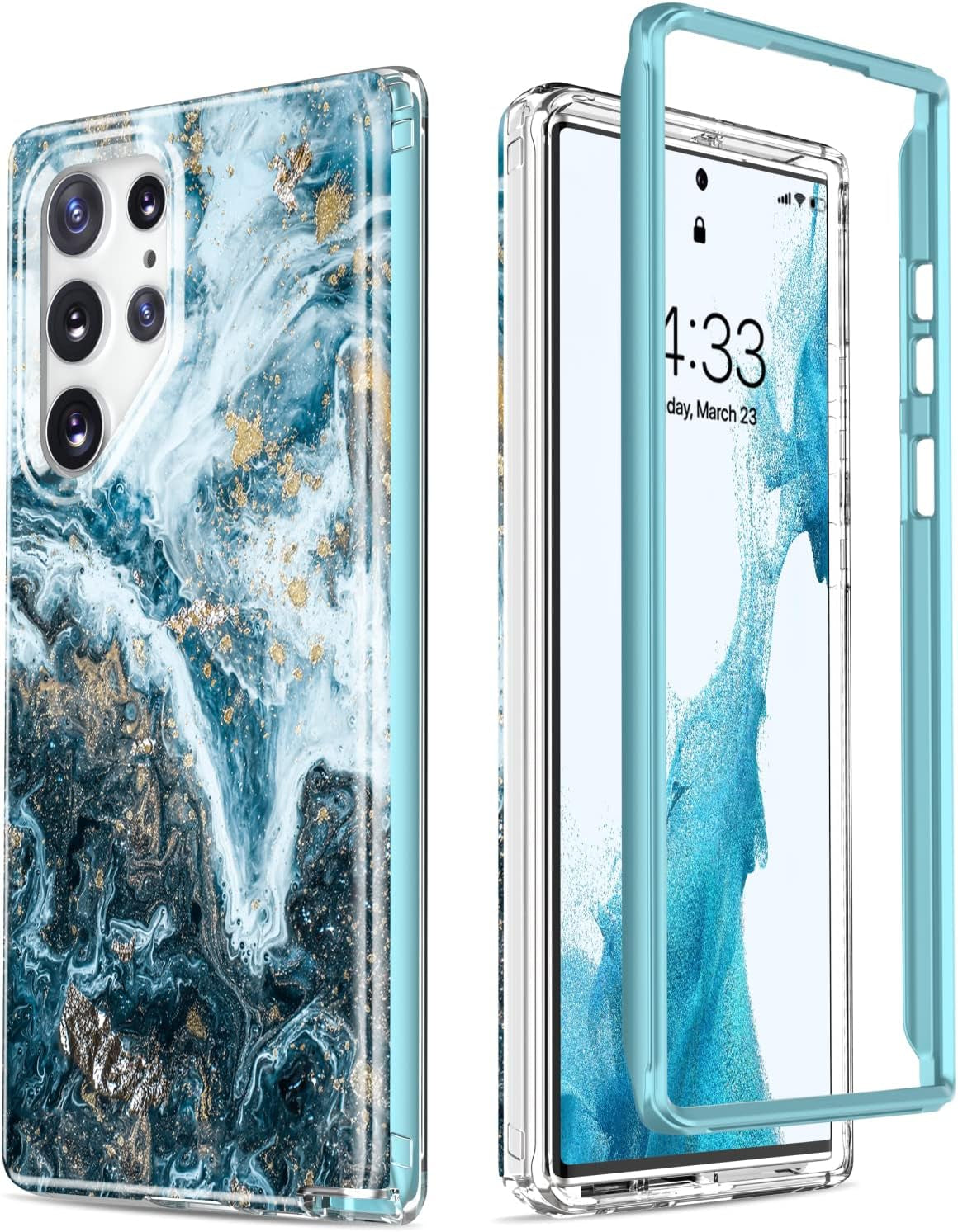 Esdot Compatible with Samsung Galaxy S22 Ultra Case,Passing 21Ft Drop Test,With Fashion Designs for Women Girls,Protective Phone Case for Galaxy S22 Ultra 6.8" Elegant Purple Marble