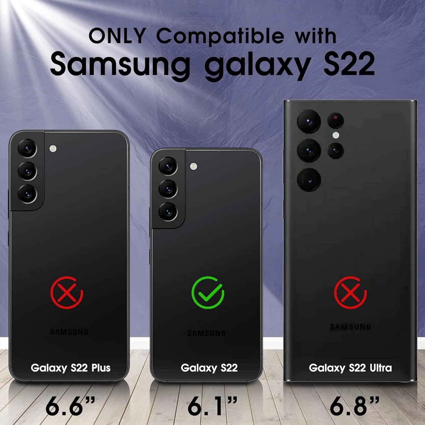 Gritup Galaxy S22 Case, Samsung Galaxy S22 Case with HD Screen Protector, [Military Grade] Shockproof Protection Case with 360° Magnetic Ring Holder Kickstand Phone Case for Samsung S22, Blue