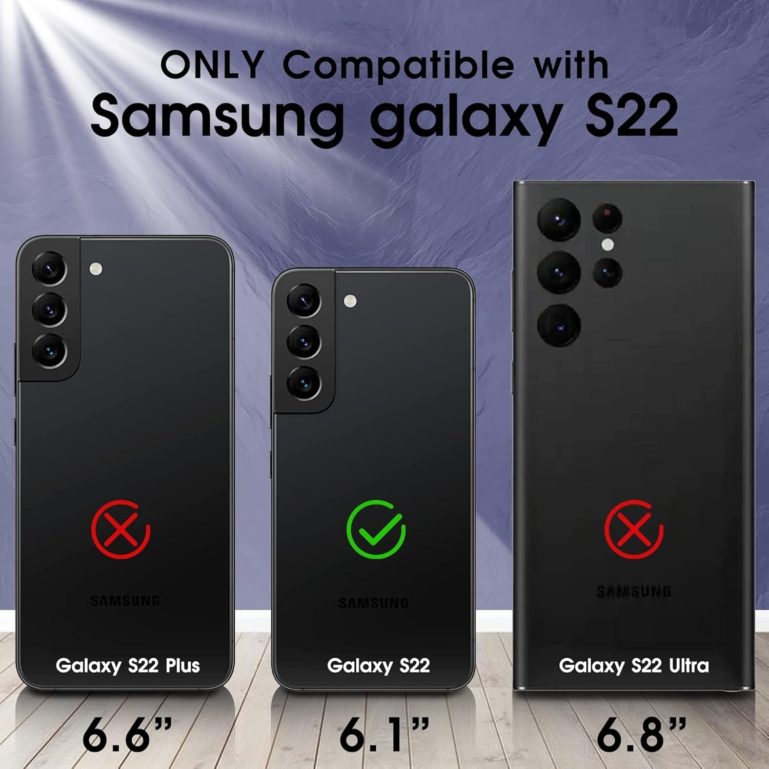 Gritup Galaxy S22 Case, Samsung Galaxy S22 Case with HD Screen Protector, [Military Grade] Shockproof Protection Case with 360° Magnetic Ring Holder Kickstand Phone Case for Samsung S22, Blue