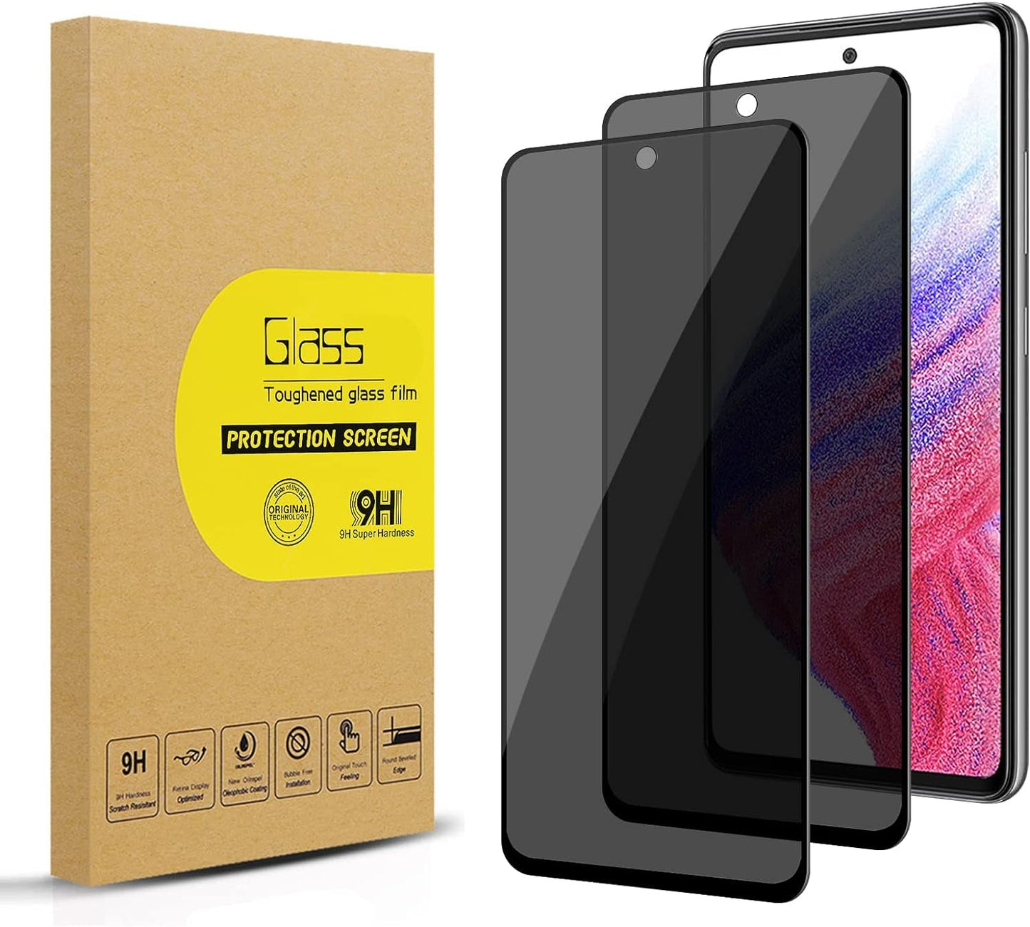 2 Pack Privacy Screen Protector for Samsung Galaxy S22 Plus/ S22+ [Anti-Spy Tempered Glass], Ultra HD, Anti-Scratch, Bubble-Free, Easy Install 9H Protective Glass Black (Not for S21/S22 Ultra)