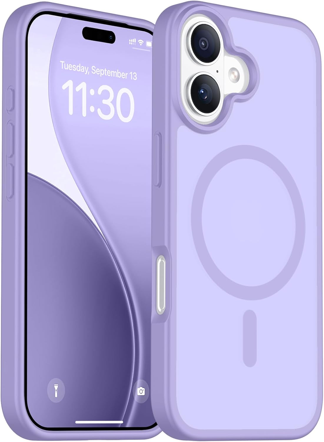 Red2Fire Designed for Iphone 17 Case Magnetic, (Compatible with Magsafe) (Military Grade Drop Protection) Translucent Matte Shockproof Phone Case for Iphone 17 6.3"-Black