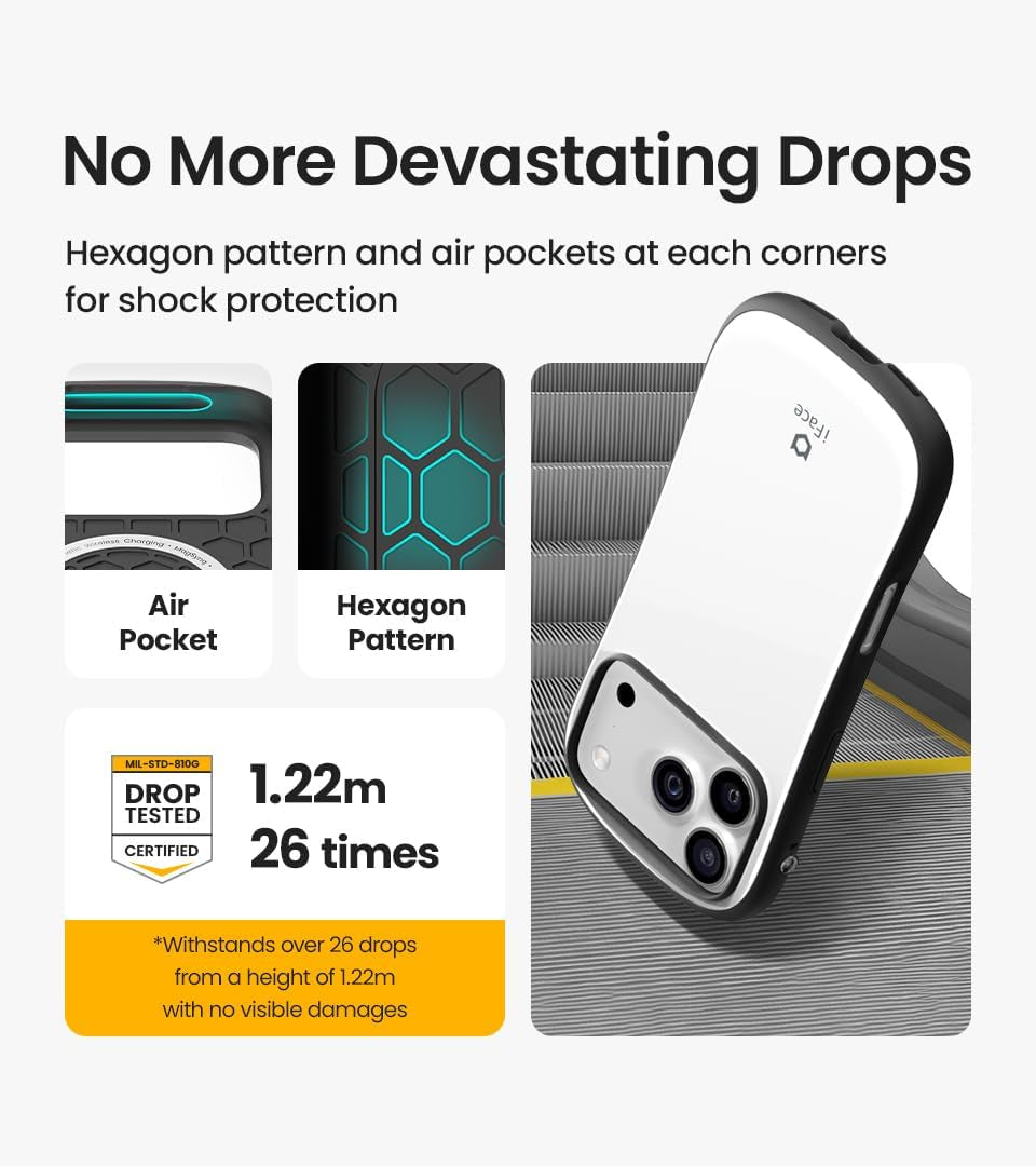 Iface Compatible with Iphone 17 Pro Max Case [First Class Magsynq][Magsafe Compatible] Ergonomic Grip Unique Design Glossy Cute Bumper Shockproof Drop Protection Hard Magnetic Cell Phone Cover - Black