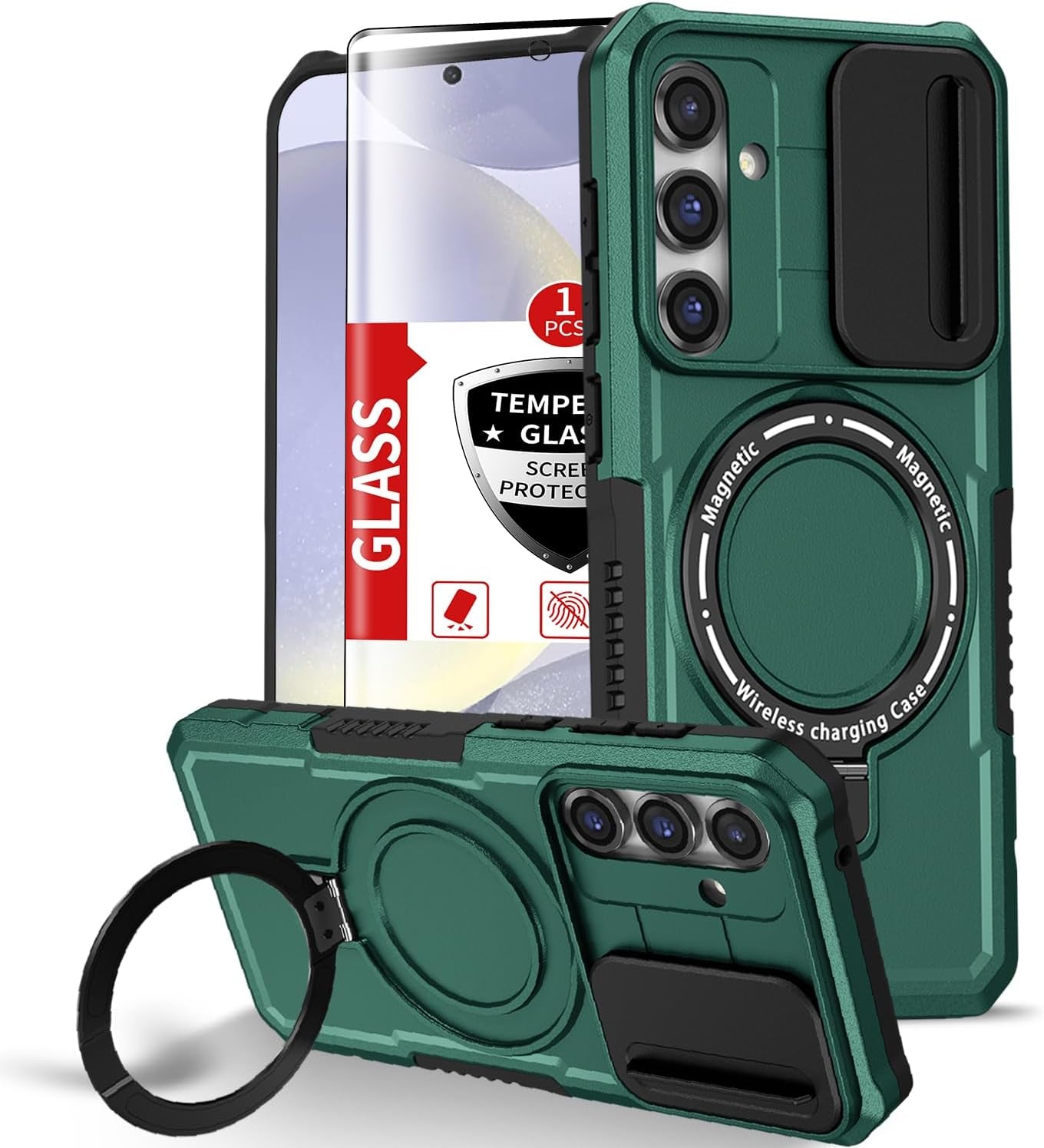 For Samsung Galaxy S21 Ultra Case Compatible with Magsafe Galaxy S21 Ultra Case Magnetic,With Screen Protector,With Magnetic Stand&Camera Cover Protection Shockproof Galaxy S21Ultra Case Blue