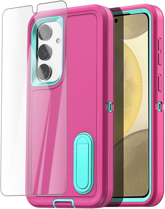 Aicase for Samsung Galaxy S24 Case 5G Built-In Stand with Glass Screen Protector,Heavy Duty Drop Protection Full Body Rugged Shockproof Military Protective Tough Durable Cover for Galaxy S24_6