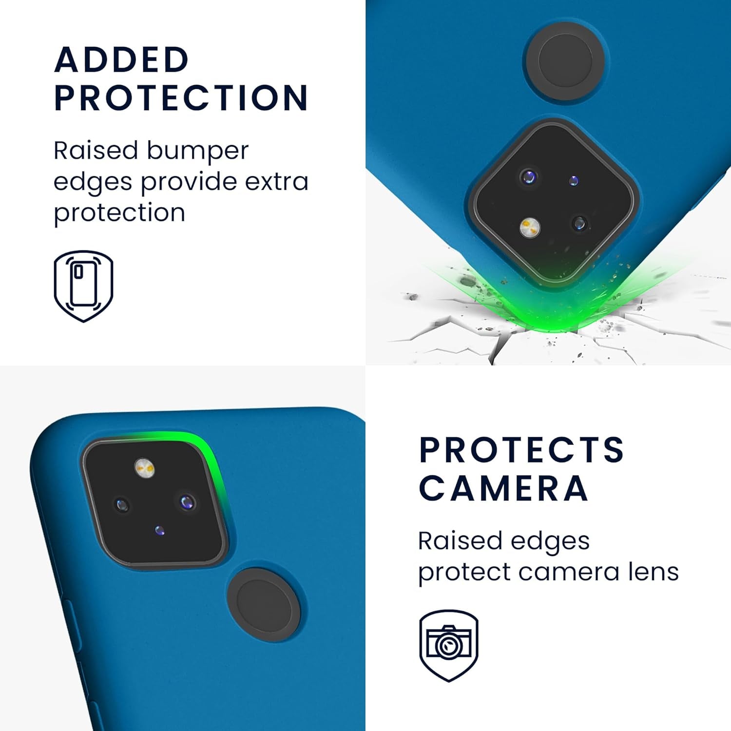 Kwmobile Case Compatible with Google Pixel 5 Case - TPU Silicone Phone Cover with Soft Finish - Blue Reef  KW-Commerce   
