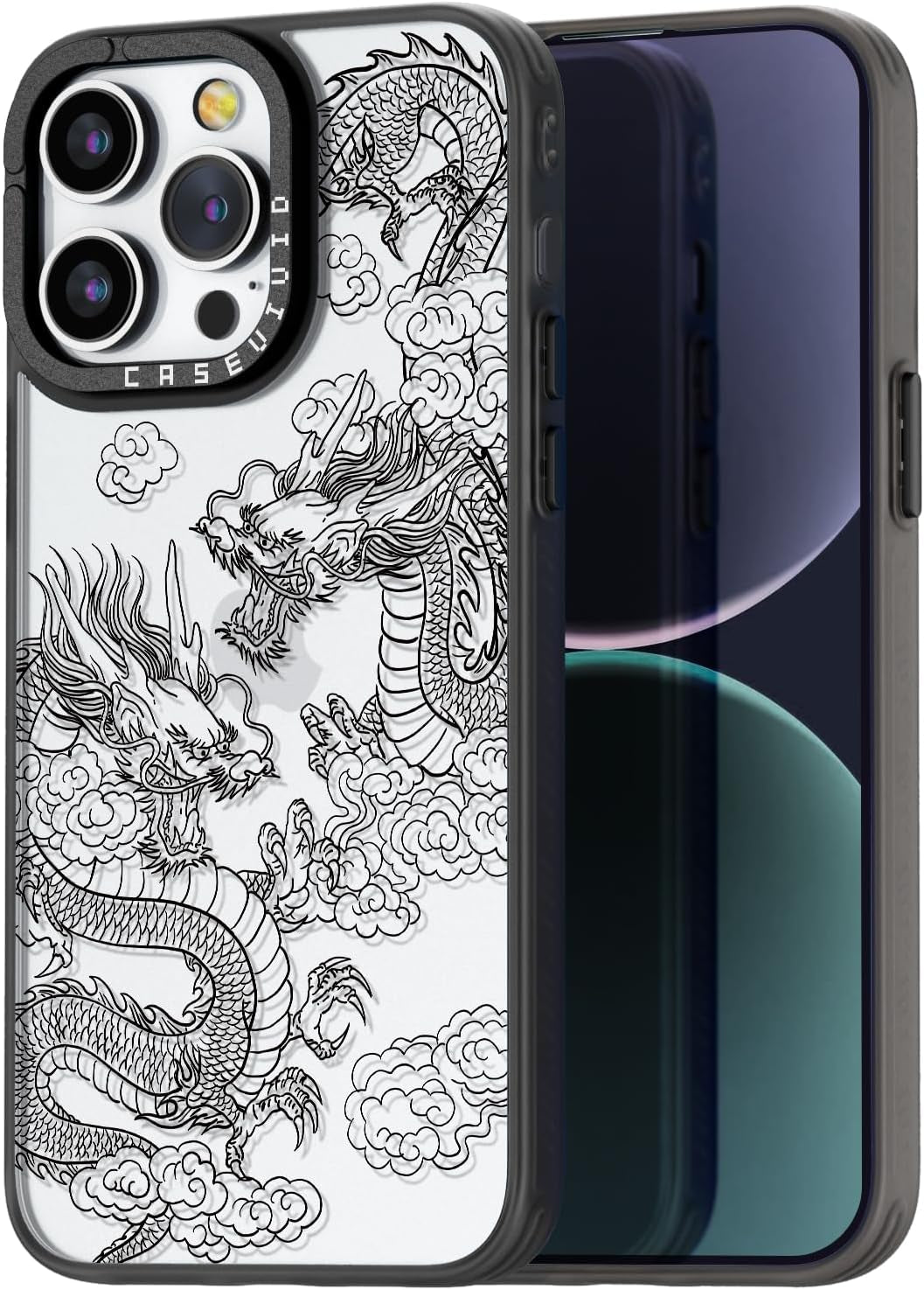 Casevivid Compatible for Iphone 15 Pro Case Cute Aesthetic - Durable Fashion Funny Phone Case - Girly Butterfly Pattern Print Cover Design for Woman Girl 6.1 Inches Black  CASEVIVID Dragon Basic 