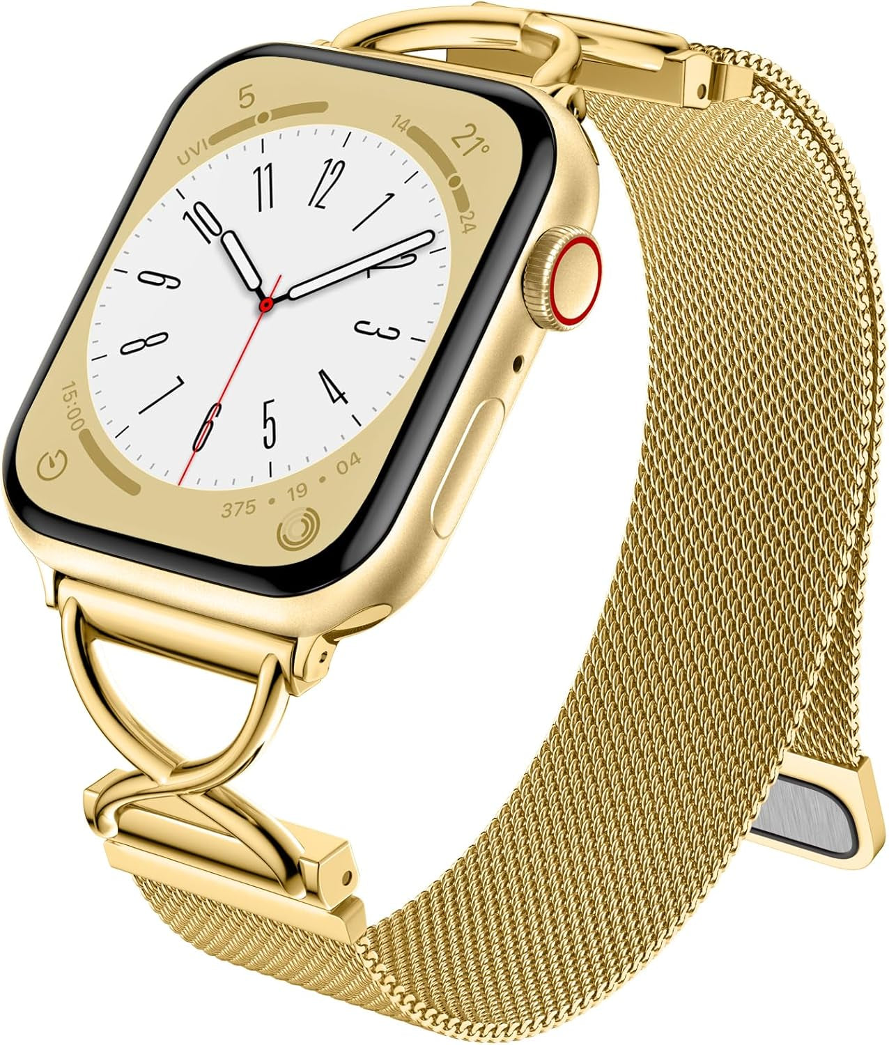 Dirrelo Metal Band Compatible for Apple Watch Bands for Women 40Mm 41Mm 38Mm 44Mm 45Mm 42Mm 49Mm, Mesh Magnetic Strap with X-Shape Stainless Steel Clasp for Iwatch Ultra 2, Series 9/8/7/6/5/4/3/2/1/SE