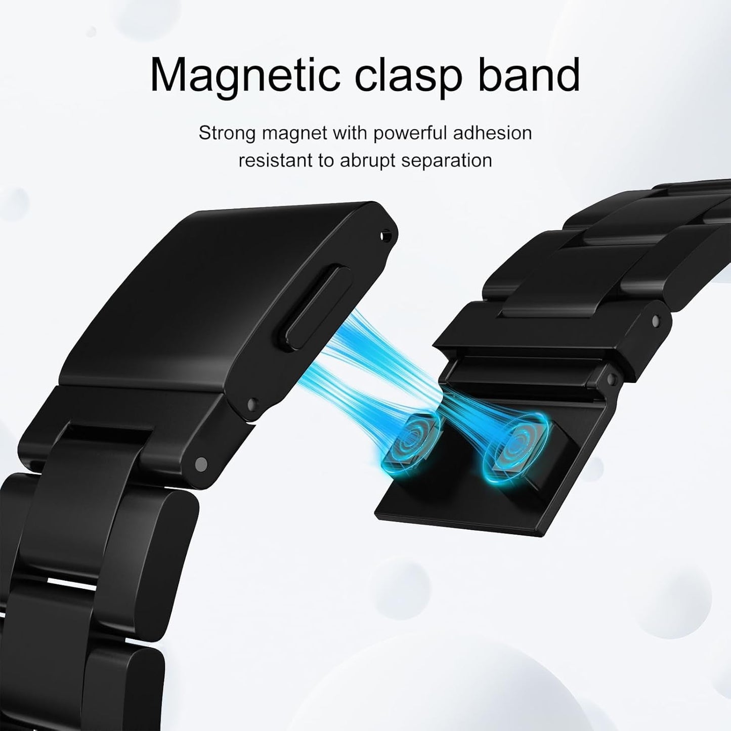 Finestone Metal Band for Apple Watch - No Tool Needed Apple Watch Stainless Steel Band Compatible with Apple Watch 41Mm 40Mm 38Mm - Magnetic Clasp Strap for Iwatch Series 9/8/7/6/5/4/3/2/1 SE Black