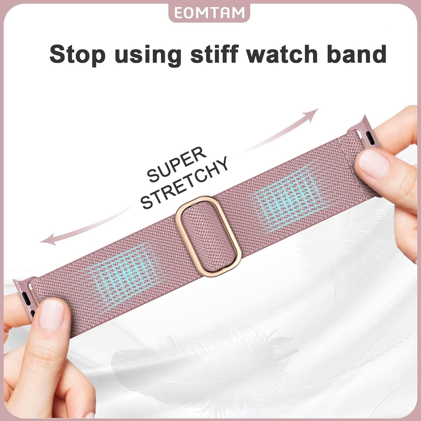 EOMTAM 5 Pack Stretchy Nylon Compatible for Apple Watch Ultra 2/1 Band 38Mm 40Mm 41Mm 42Mm 44Mm 45Mm 49Mm Women Men,Elastic Cloth Sport Wristbands Solo Loop for Iwatch Series 9 8 SE 7 6 5 4 3