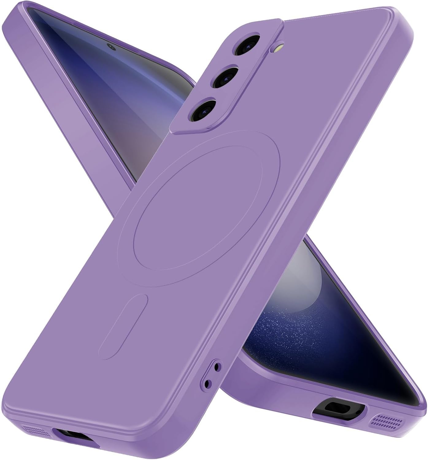 For Samsung Galaxy S22+ plus Case,Compatible with Magnetic, [Military Grade Drop Tested] Shockproof Slim Thin Phone Case,8-S22P-Purple