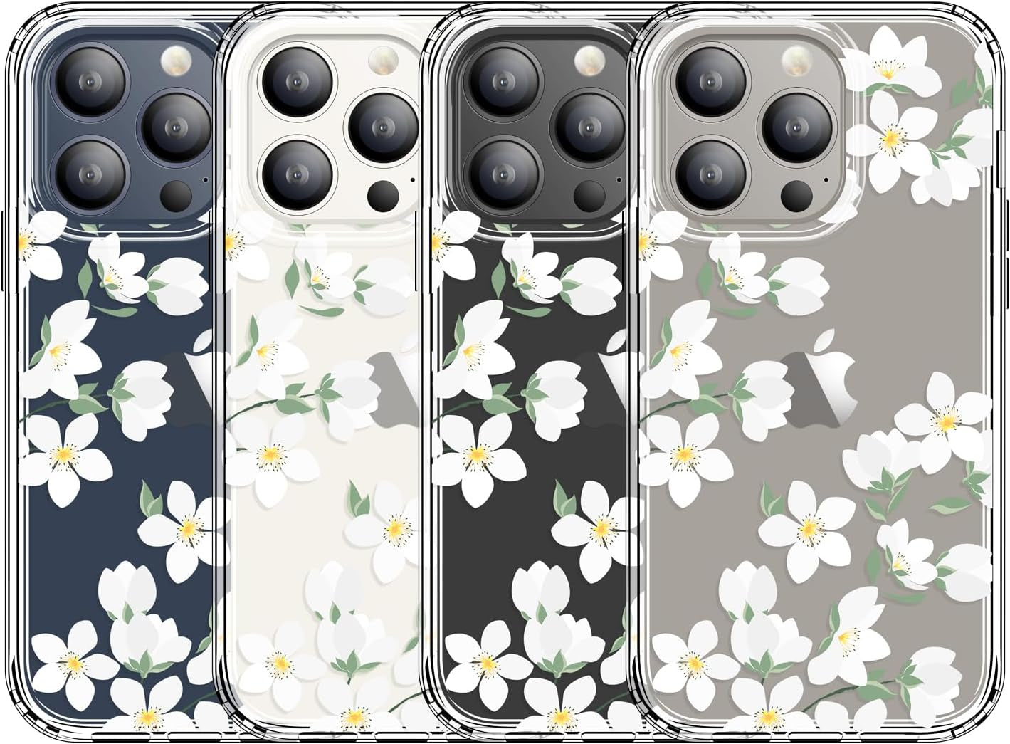 GYZYA for Iphone 15 Pro Case Clear 6.1 Inch with Pattern Design, Protective Slim TPU Cover + Shockproof Bumper for Women and Girls (Blooming Flowers)  GYZYA   