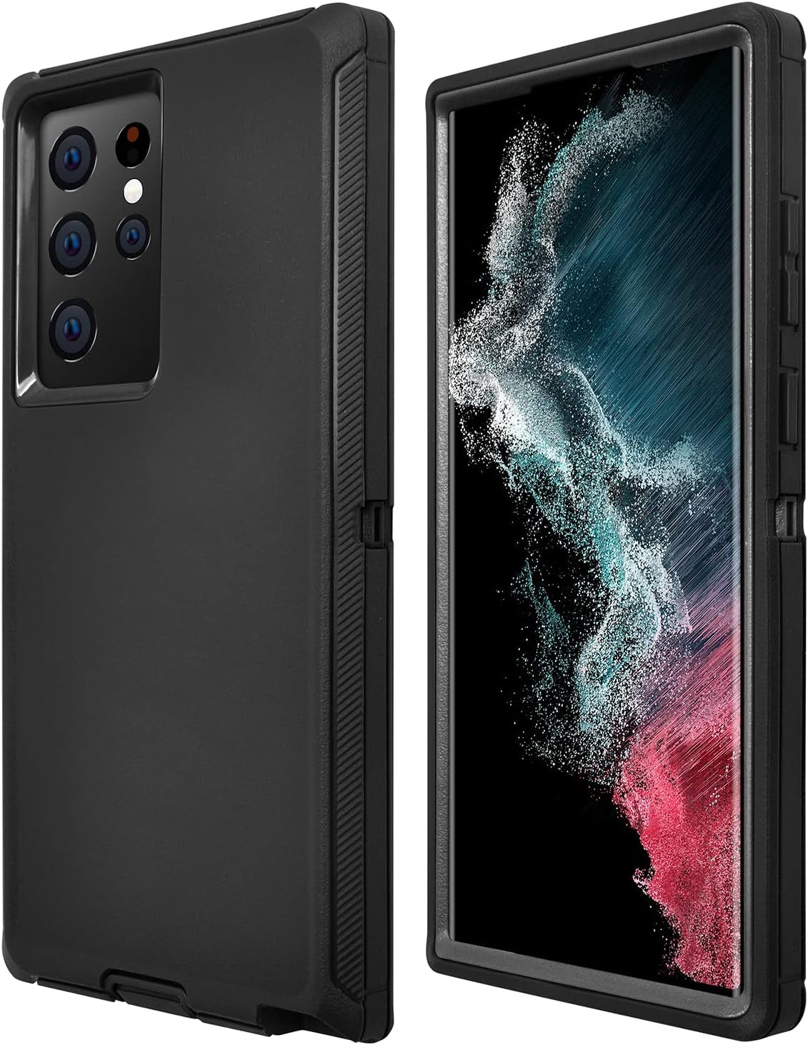 Galaxy S22 Case, Drop Protection Rugged Heavy Duty Case, Water-Resistance Shockproof Dustproof Military Grade Tough Durable Protective Cover for Samsung Black