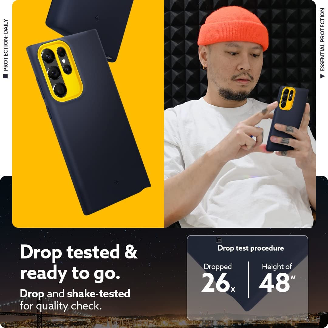 Caseology Nano Pop Silicone Case Compatible with Samsung Galaxy S22 Ultra Case 5G (2022) - Blueberry Navy