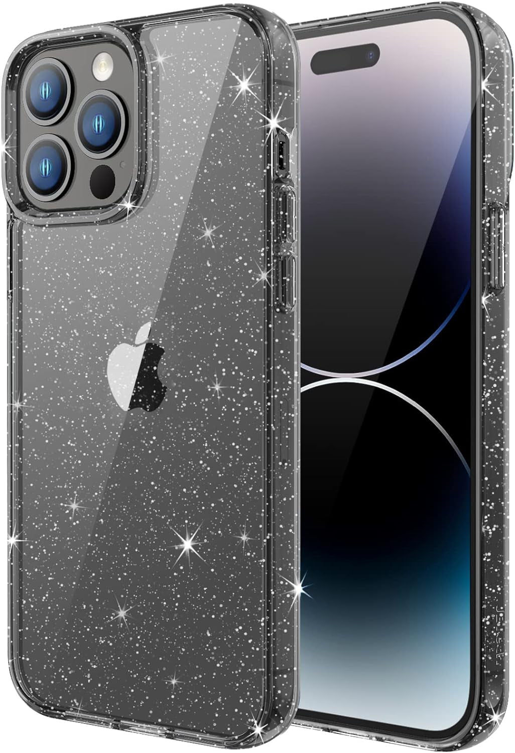 Jetech Glitter Case for Iphone 14 Pro Max 6.7-Inch, Bling Sparkle Shockproof Phone Bumper Cover, Cute Sparkly for Women and Girls (Pink)  JETech Black  