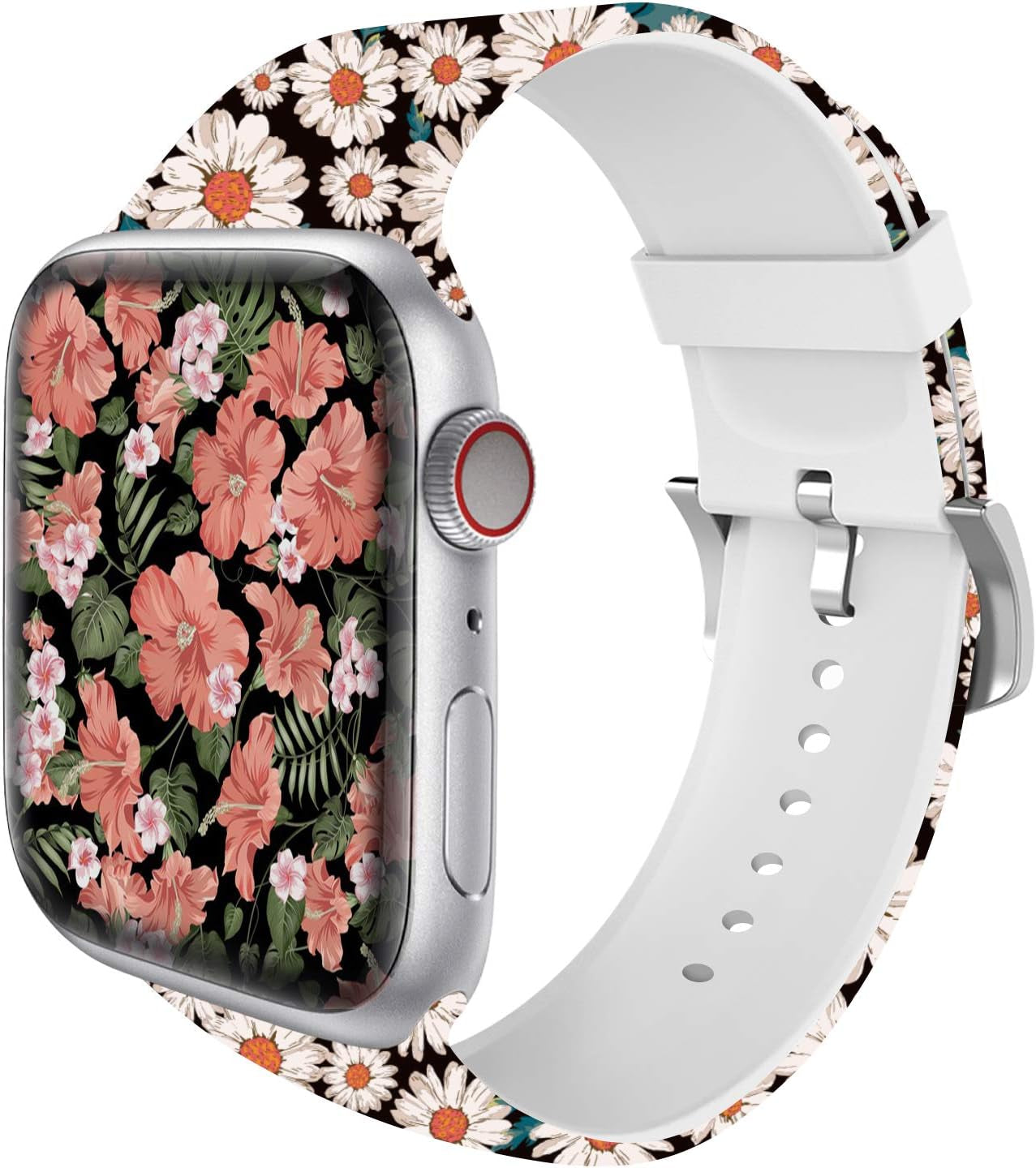 4 Pack Silicone Bands Compatible with Apple Watch Band 38Mm 40Mm 41Mm 42Mm 44Mm 45Mm 49Mm, Hollow-Out Design Wristbands Soft Sport Breathable Watch Bands for Iphone Iwatch Ultra SE Series 9 8 7 6 5 4 3 2 1