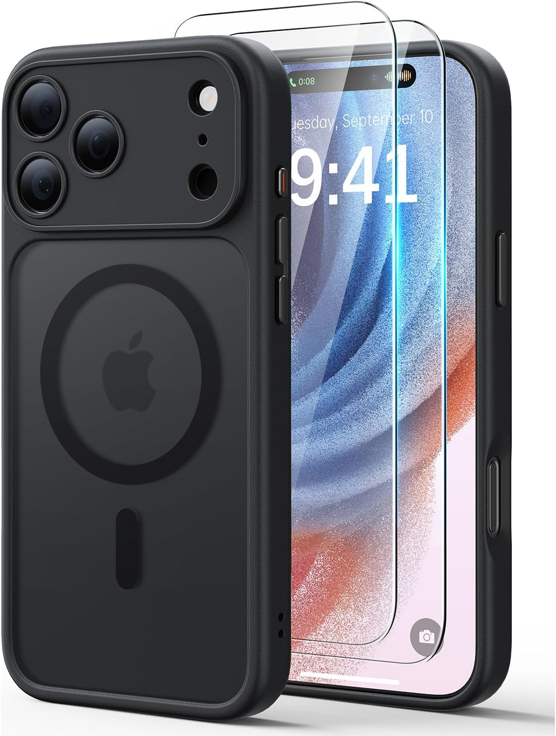 JJL for Iphone 17 Pro Case with 2 Pack Screen Protectors, Compatible with Magsafe, Full Camera Protection, Translucent Matte Magnetic Phone Cover, Deep Blue