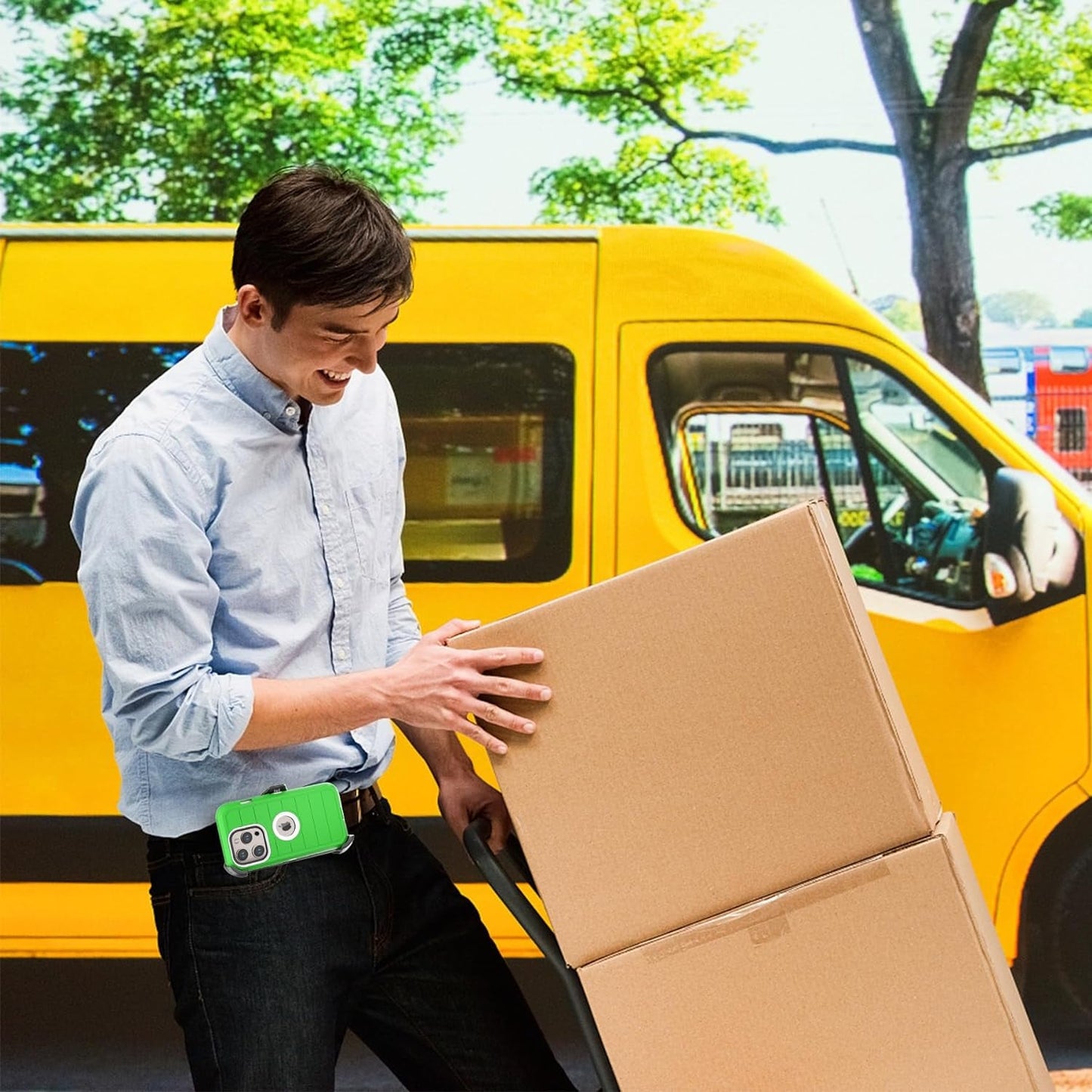 NIFFPD for Apple Iphone 15 Pro Max Case with Belt Clip & Kickstand, Full-Body Protection Multi Layers Rugged Case with Belt Holster for Apple Iphone 15 Pro Max 6.7 Inch 2023(Green+White)  NIFFPD   