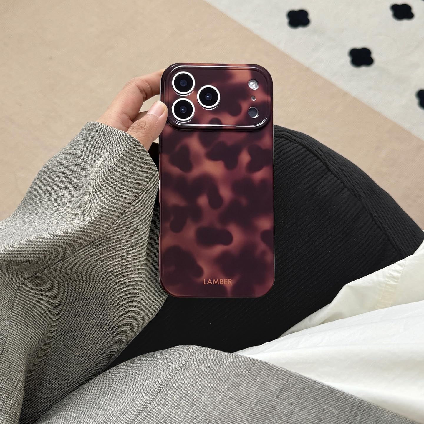 Cute Phone Case for Iphone 17 Pro Case Tortoise Shell Pattern Leopard Full Camera Protective Slim Shockproof Cool Trendy Aesthetic-Brown Amber