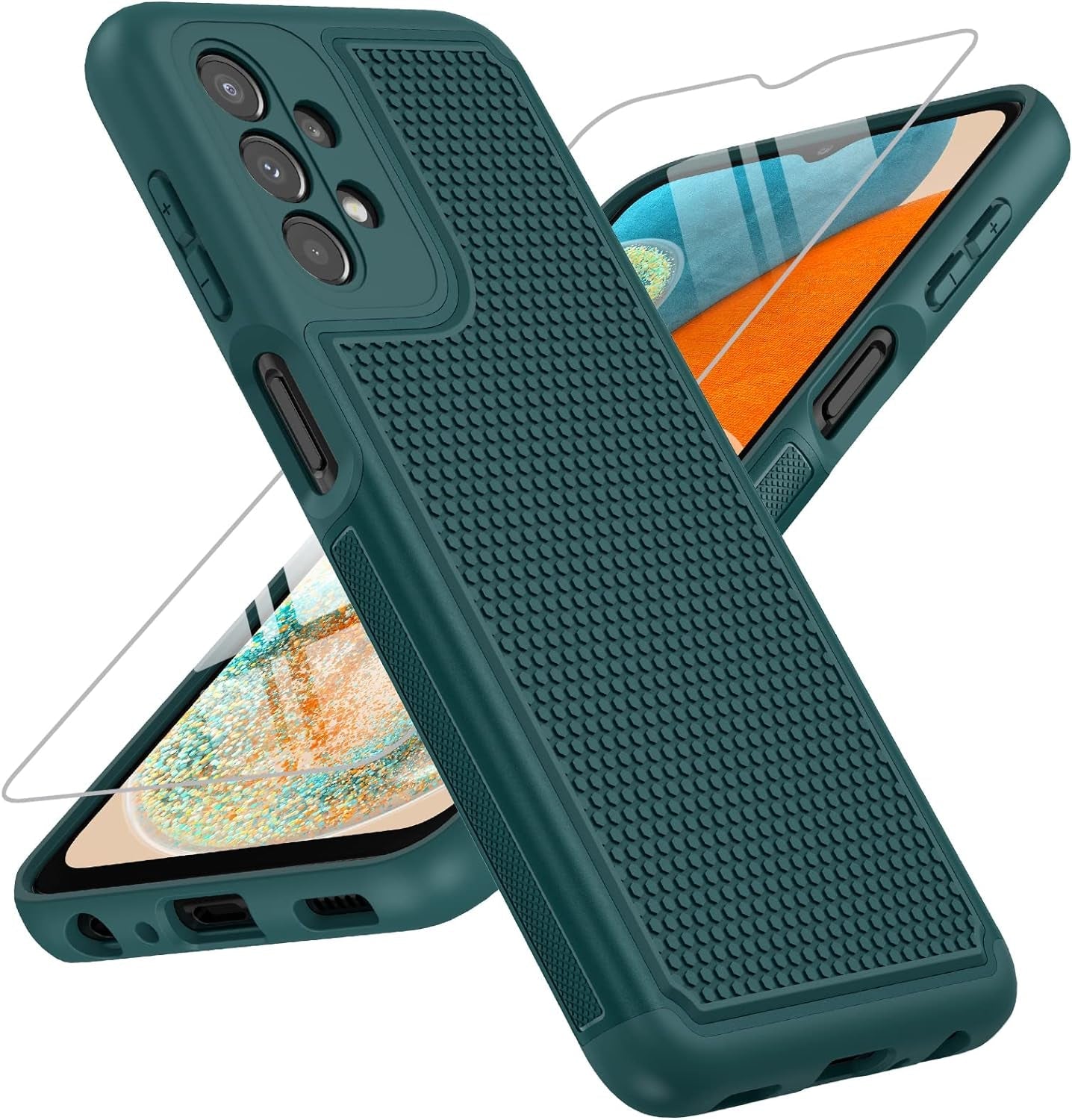 FNTCASE for Samsung Galaxy A25 Case: Galaxy A25 5G Phone Case Dual Layer Protective Phone Cover Rugged Full Body Drop Protection Shockproof Phone Case(Black)