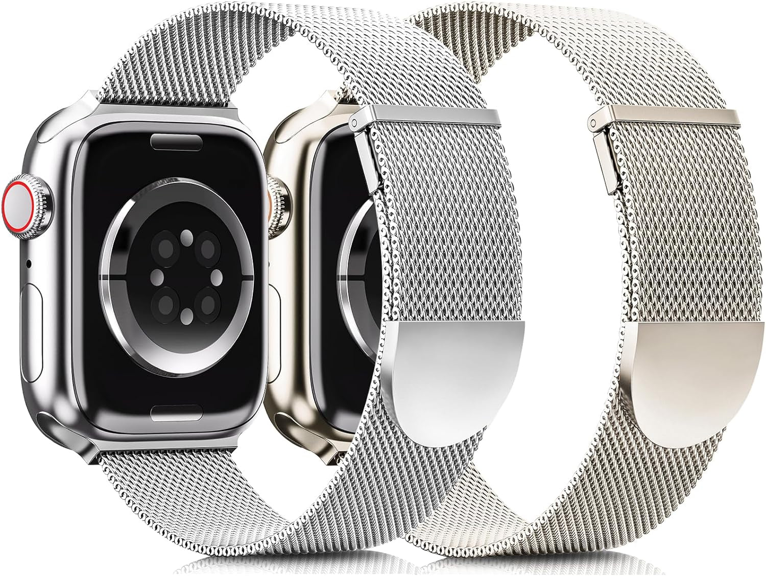 2 Pack Metal Magnetic Band Compatible with Apple Watch Bands 38Mm 40Mm 41Mm 42Mm 44Mm 45Mm 49Mm Women Men,Milanese Loop Stainless Steel Mesh Adjustable Strap for Iwatch Series 9 8 7 6 5 4 3 2 SE Ultra