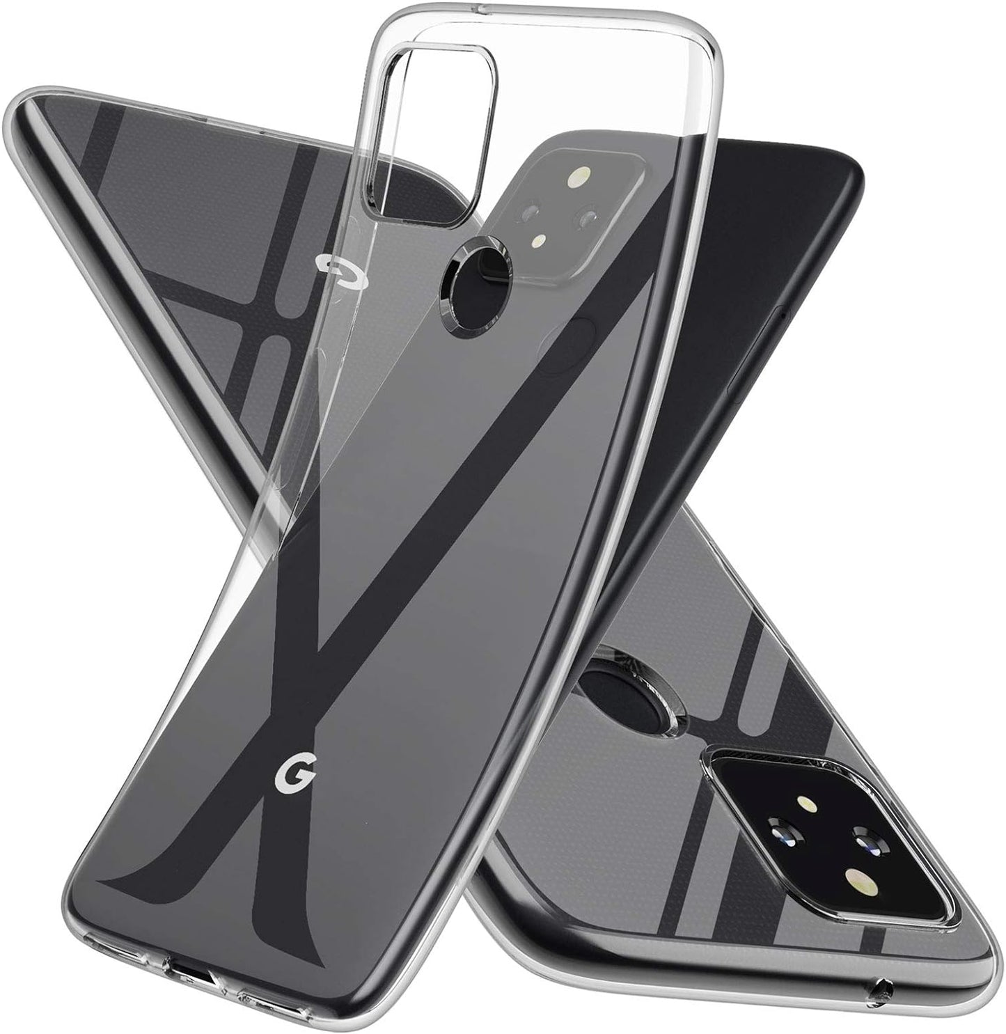 For Google Pixel 5 Slim Case,Thin Silicone Flexible Soft TPU Gel Lightweight Anti-Scratch Shockproof Protective Case Cover for Pixel 5,Crystal Clear  SNOSHO Crystal Clear  