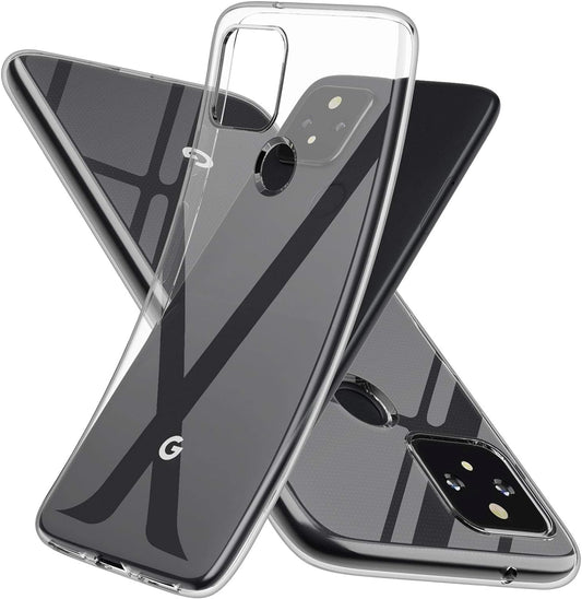 For Google Pixel 5 Slim Case,Thin Silicone Flexible Soft TPU Gel Lightweight Anti-Scratch Shockproof Protective Case Cover for Pixel 5,Crystal Clear  SNOSHO Crystal Clear  