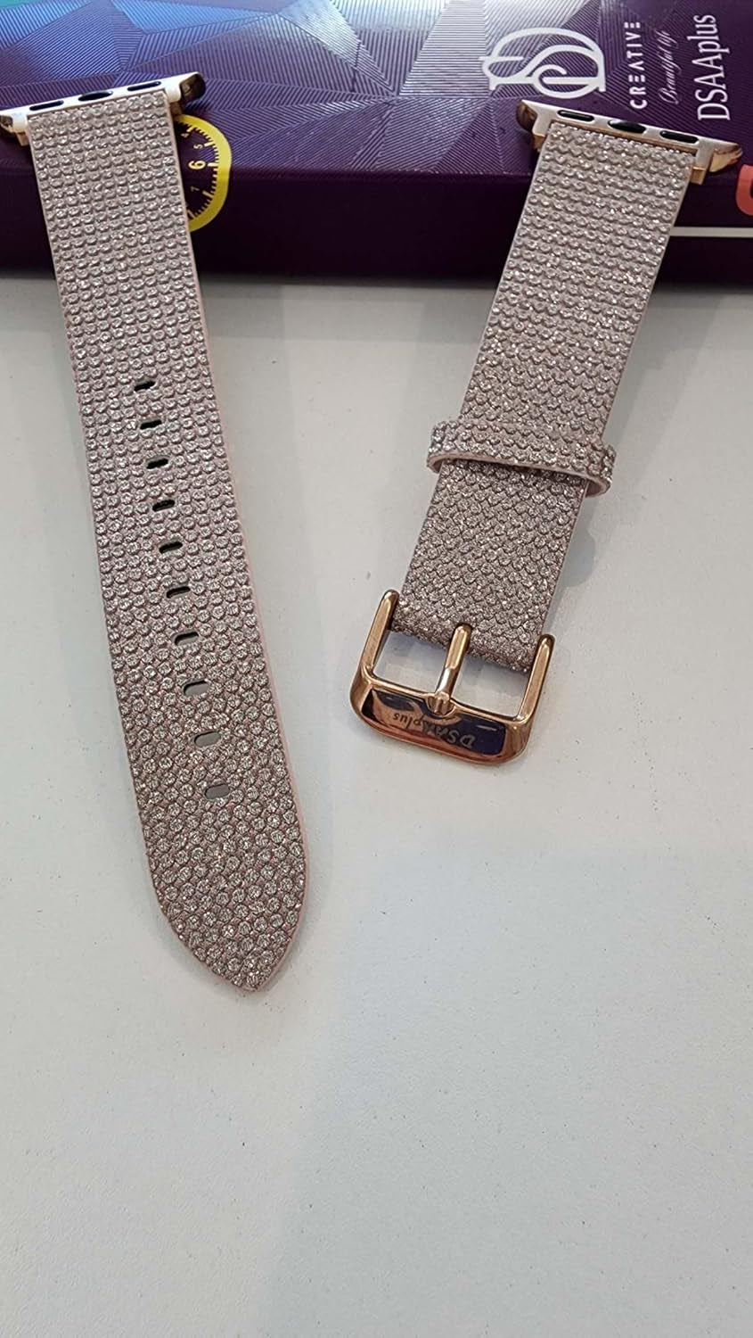 Dsaaplus Bling Leather Band for Apple Watch Band 38Mm 40Mm 41Mm 42Mm 44Mm 45Mm 49Mm, Ultra2 1 Replacement Iwatch Strap