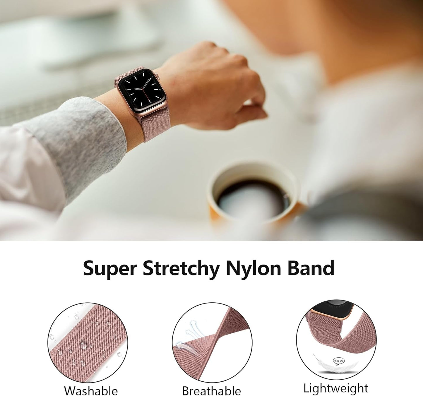 8 Pack Stretchy Solo Loop Compatible with Apple Watch Band 40Mm 41Mm 42Mm 44Mm 45Mm 38Mm 49Mm, Splash-Proof Sweat-Wicking Nylon Elastic Strap Women Men for Iwatch Series 9 8 7 6 5 4 3 SE Ultra 2
