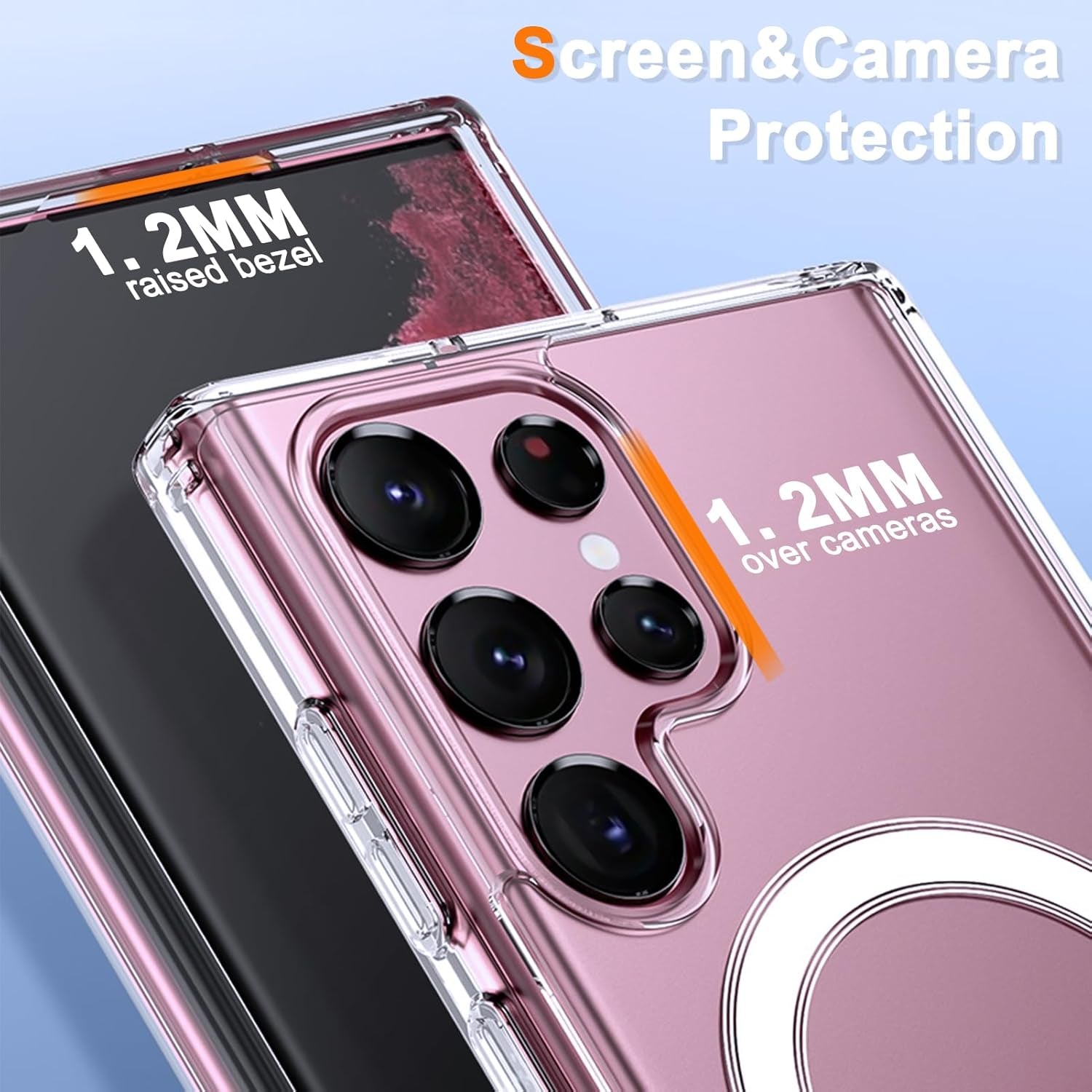 For Galaxy S22+ / S22 plus Case Clear,[Compatible with Magnetic],[10 FT Military Grade Drop Protection][Anti Yellowing] Slim Soft TPU Phone Case for S22+Plus-Clear 14-Sam S22P-01