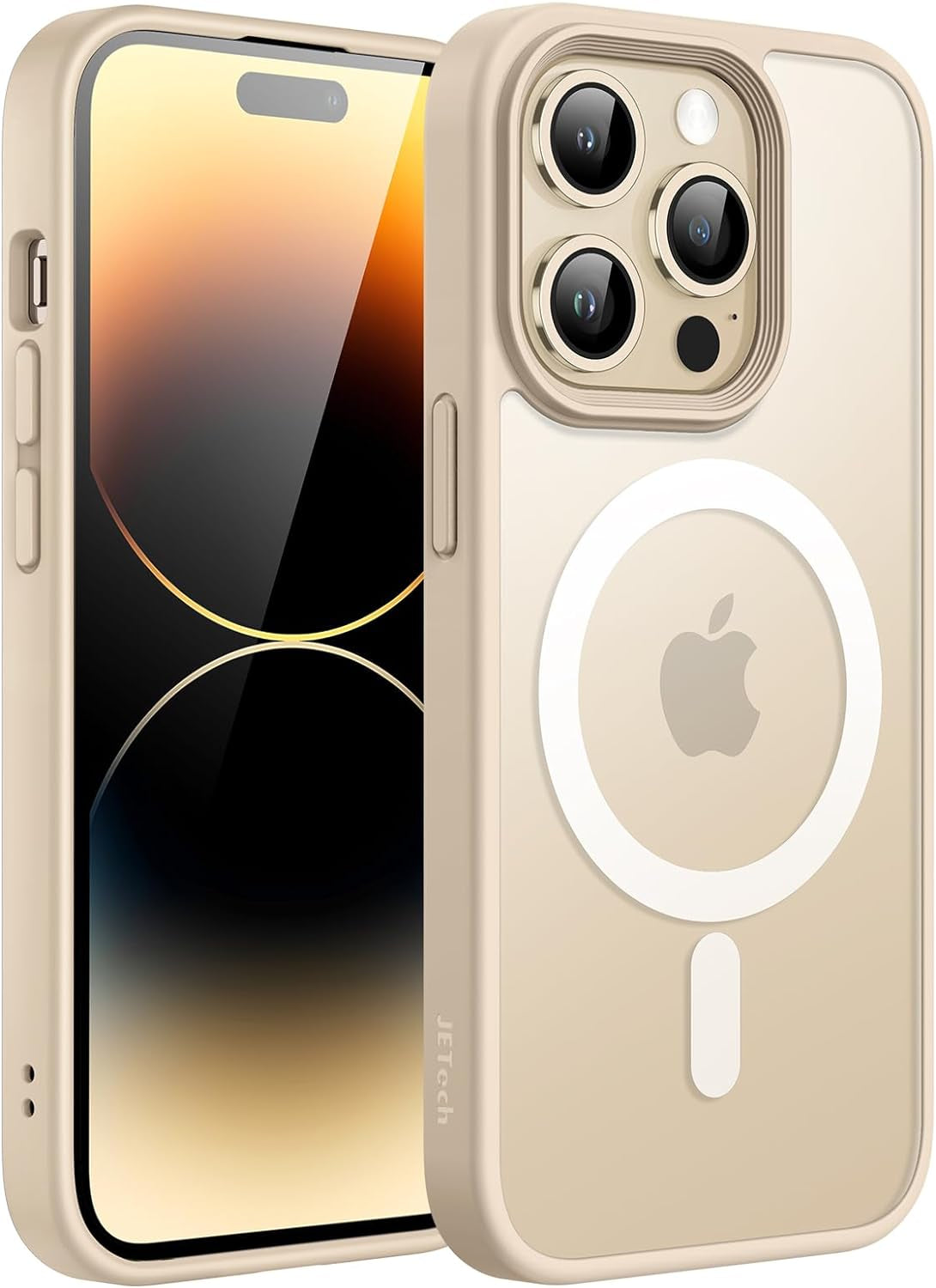 Jetech Magnetic Case for Iphone 14 Pro Max 6.7-Inch Compatible with Magsafe, Translucent Matte Back Slim Shockproof Phone Cover (Silver)  JETech Light Gold  