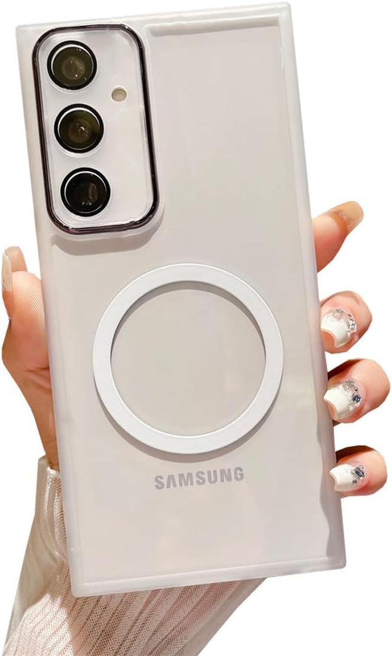 Compatible with Galaxy A53 5G Magnetic Clear Case[Compatible with Magsafe] Transparent Slim Thin TPU Bumper Shockproof Camera Lens Protective Cover Phone Case for Samsung Galaxy A53 5G(Clear)