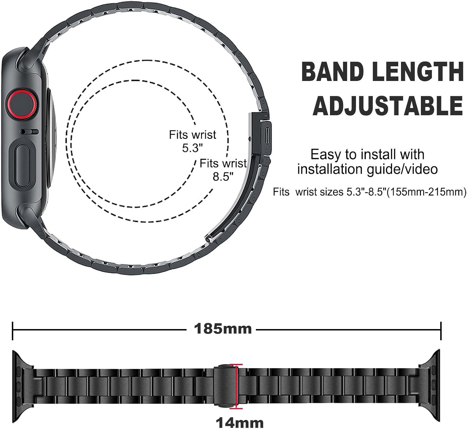 BOTOMALL Compatible with Apple Watch Band 49Mm 45Mm 44Mm 42Mm 41Mm 40Mm 38Mm, Slim Stainless Steel Metal Strap for Iwatch Series 9 8 7 6 5 4 SE 3 2 1 Women Men