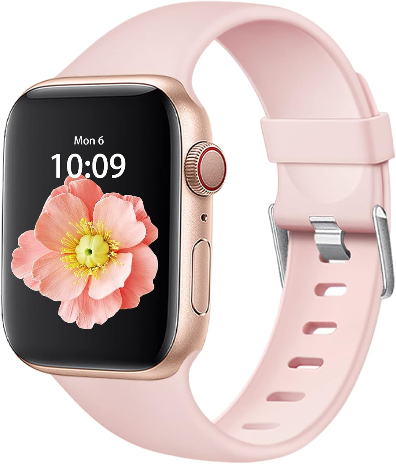 Compatible for Apple Watch Band 38Mm 40Mm 41Mm 42Mm 44Mm 45Mm,Soft Silicone Sport Replacement Strap Compatible with Iwatch Series SE/7/6/5/4/3/2/1 Women Men