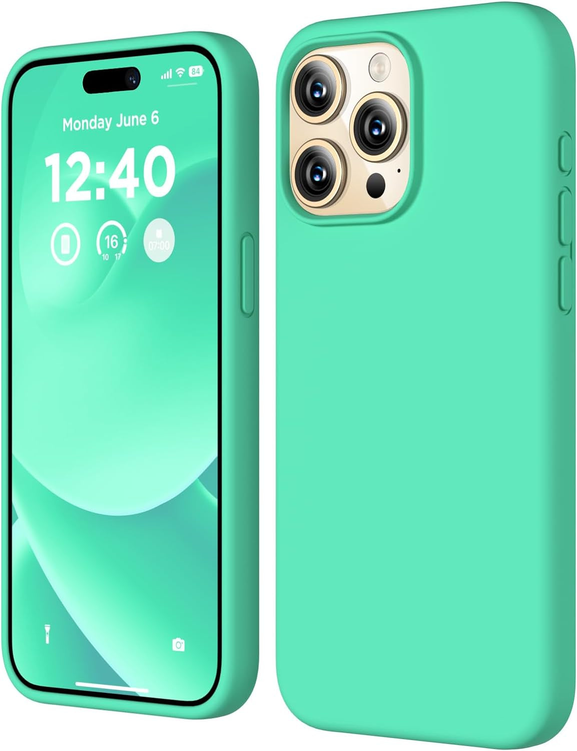 COFFKER Compatible with Iphone 15 Pro Case, Liquid Silicone Case, Full Body Shockproof Protective Cover Slim Thin Phone Case with Soft Anti-Scratch Microfiber Lining, 6.1 Inch-Orange  COFFKER   