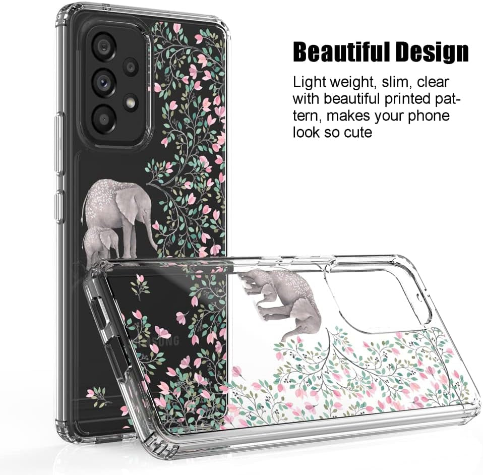 Clear Phone Case Cover for Samsung Galaxy A53 5G (6.5", 2022) [Elephant]