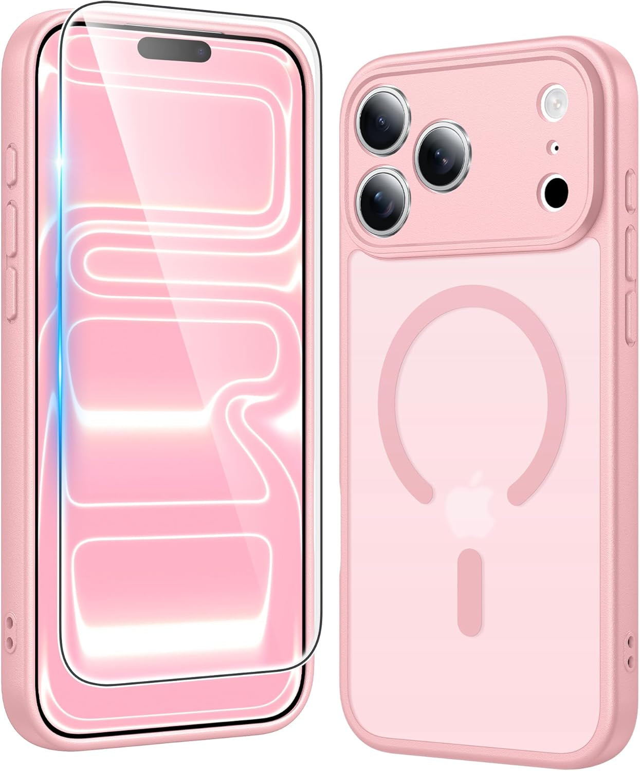 FNTCASE for Iphone 17 Pro-Max Case: Clear Magnetic Phone Cases with Screen Protector Compatible with Magsafe Slim anti Yellowing Rugged Shockproof Protective Transparent Cell Cover (A-Clear)