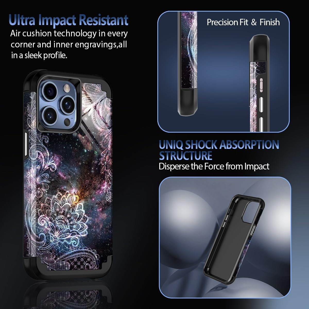 Casetego for Iphone 15 Pro Max Case,Two Layer Heavy Duty Sturdy Shockproof Full Body Rugged Hard Pc+Soft TPU Bumper Protective Girls Cover Case for Apple Iphone 15 Pro Max 6.7 Inch,Black  Casetego   