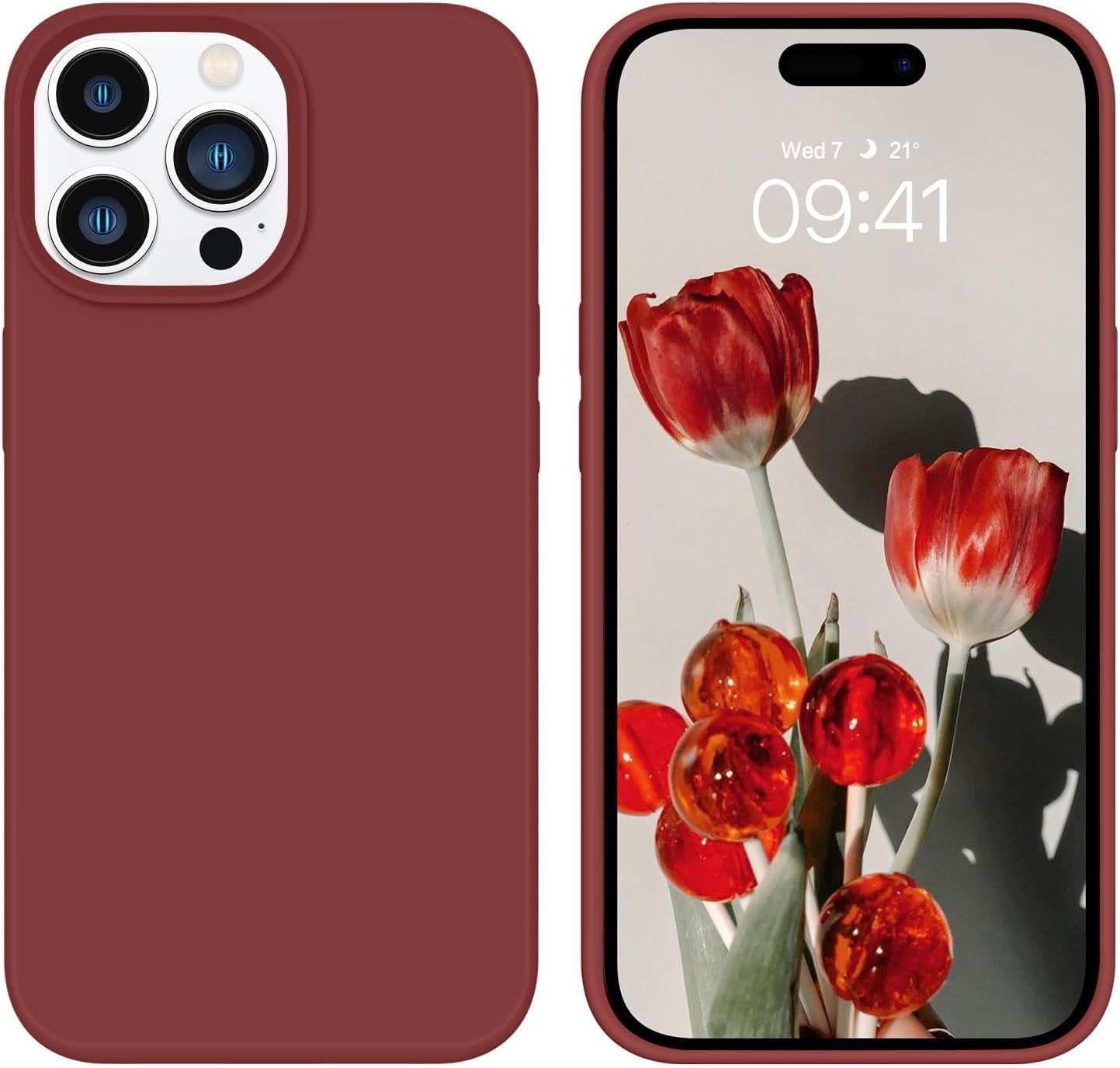 BENTOBEN for Iphone 14 Pro Max Case, Soft Silicone Gel Rubber Bumper Microfiber Lining Hard Back Shockproof Protective Phone Cover for Iphone 14 Pro Max 6.7", Copper Green  BENTOBEN T026-Wine Red  