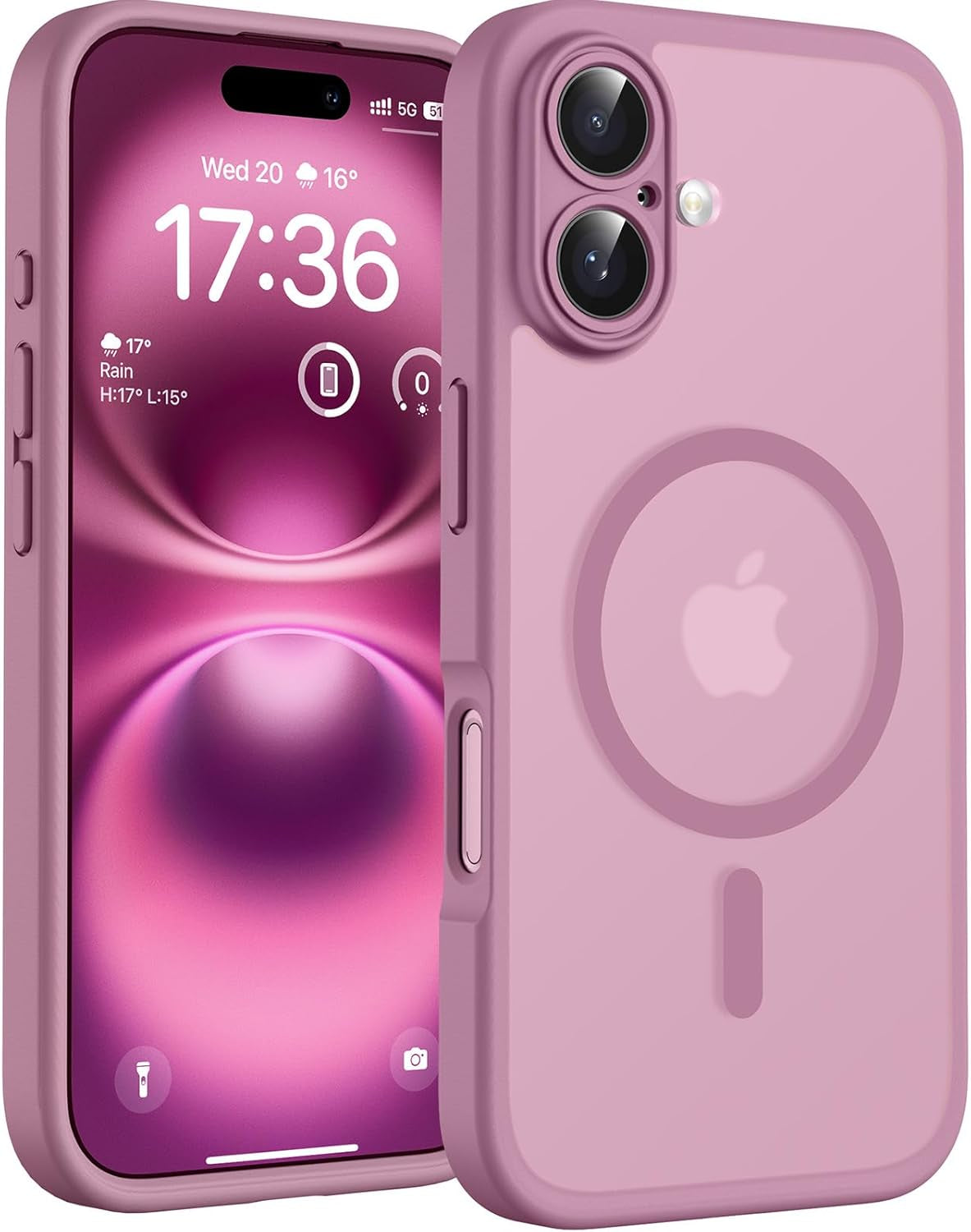 TOCOL for Iphone 17 Pro Case, Compatible with Magsafe, Full Camera Protection, Built-In Magnetic Ring, Drop Protection, Translucent Matte Phone Case for Iphone 17 Pro 6.3 Inch (Black)