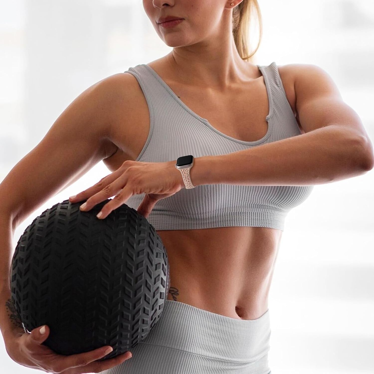 Daqin Slim Leopard Engraved Band Compatible with Apple Watch Bands 40Mm 38Mm 41Mm 44Mm 45Mm 42Mm Women, Soft Silicone Feminie Cheetah Thin Sport Wristbands for Iwatch Bands Series 9 8 7 6 5 4 3 2 1 SE