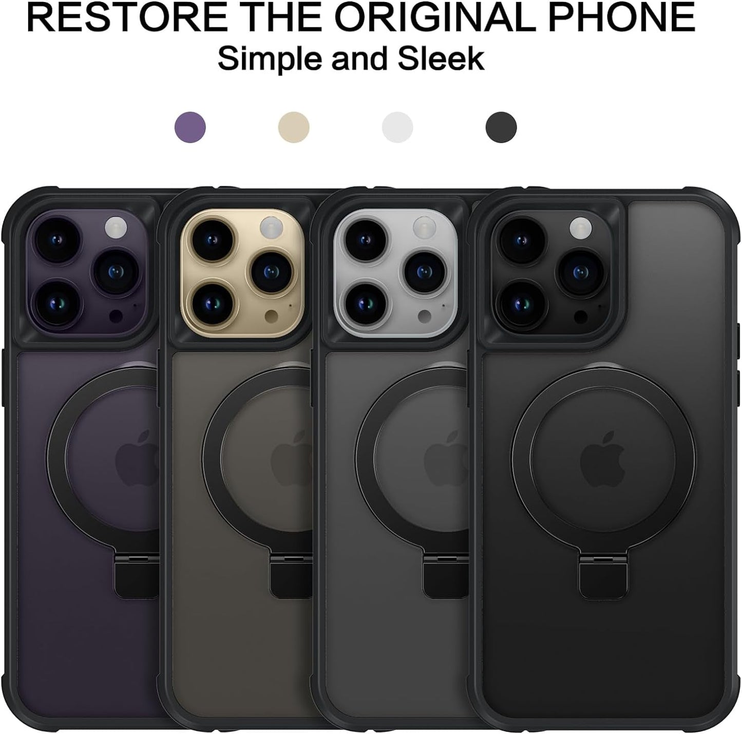 BENTOBEN for Iphone 14 Pro Max Phone Case with Invisible Magnetic Stand,Iphone 14 Pro Max Case[Compatible with Magsafe]Translucent Shockproof Women Men Protective Case for Iphone 14 Pro Max 6.7",Black  BENTOBEN   