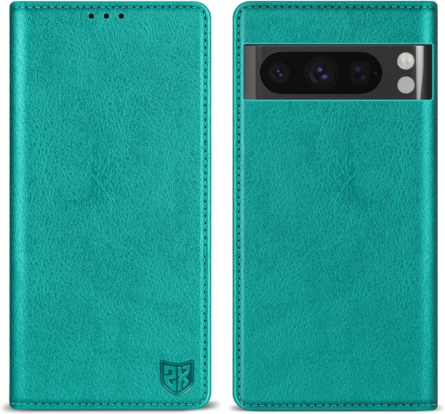 ZZXX for Google Pixel 8 Pro Wallet Case with [RFID Blocking] Card Slot Stand Strong Magnetic Leather Flip Fold Protective Phone Case for Google Pixel 8 Pro Case Wallet(Black-6.7 Inch)  ZZXX Lake Blue Google Pixel 8 Pro 